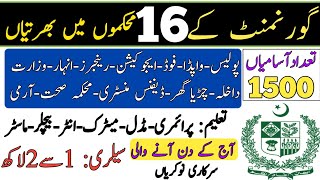 Pakistan Govt 16 Department Jobs 2024  Today Jobs Pakistan  Learnholic Official  Pk Jobs [upl. by Aidnac212]