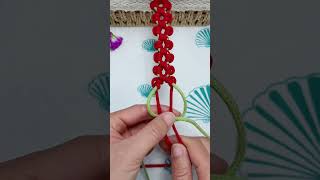 Instructions for tying a super beautiful red flower bracelet diy crafts bracelet [upl. by Nerral]