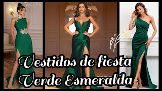 VESTIDOS DE FIESTA VERDE ESMERALDA tendenciasdemoda vestidos dresses [upl. by Derfnam343]