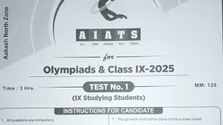 All India Aakash Test Series for OLYMPIADS  AIATS1 CodeB [upl. by Sawyor792]