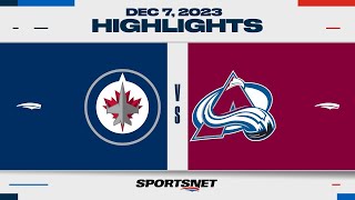 NHL Highlights  Jets vs Avalanche  December 7 2023 [upl. by Findlay]