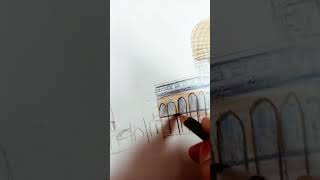 al aqsa masjid drawing art🖼🎨 [upl. by Gothart448]