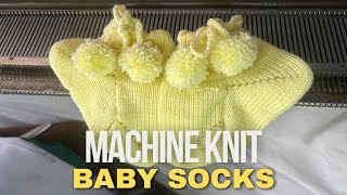 LEARN HOW TO MACHINE KNIT “BABY SOCKS”STEP BY STEP LEARNING BEGINNER’s FRIENDLY knitting [upl. by Brigham625]