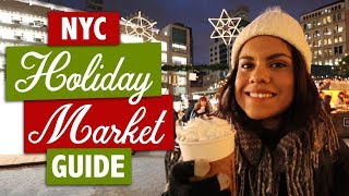 NYCs TOP 5 Christmas Markets 2018  Bryant Park amp More [upl. by Cattima]