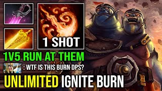 WTF UNLIMITED IGNITE BURN 1v5 Radiance Flame Cloak 1 Shot Khanda Fireblast Ogre Magi Dota 2 [upl. by Falk]