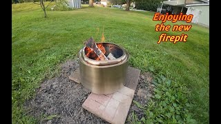 New addition to the back yard  East Oak smokeless fire pit Unboxing and first burn [upl. by Giraldo578]