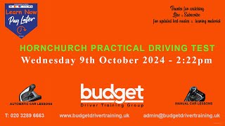 Hornchurch Real Practical Driving Test Route  9th October 2024 at 222pm [upl. by Pollard876]