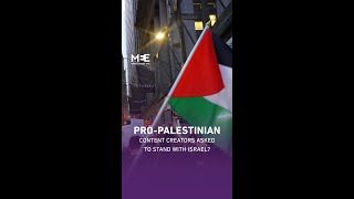 ProPalestinian content creators asked to stand with Israel [upl. by Otanutrof]