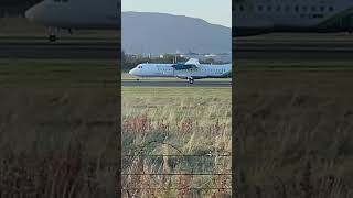 Aer Lingus ATR 72 lands into Belfast from Prestwick Scotland aerlingus prestwickairport belfast [upl. by Orlando]