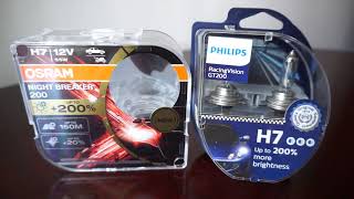 OSRAM NIGHT BREAKER 200 vs Philips RacingVision GT200 [upl. by Maud945]