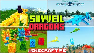 🐉DRAGONS ADDON for BEDROCK  MINECRAFT PE 121 addons [upl. by Hctim]