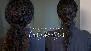 2 easy ways to clean up your curly ponytail amp Restyle✅ [upl. by Slack]