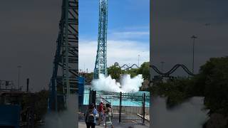 Roller Coaster SPLASHDOWN Aquaman Power Wave at Six Flags Over Texas [upl. by Litsyrk]