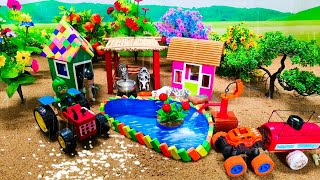 Mini Farm Project  Handmade Cow Shed Horse Stable amp Working Water Pump [upl. by Annonyw]