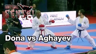 Dona vs Aghayev  Male kumite 75 kg  21st WKF World Karate Championships Paris Bercy 2012 [upl. by Denae881]