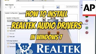 How to install Realtek HD audio drivers in windows 7  ASHRAF PASHA [upl. by Barrow467]