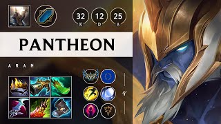 Pantheon ARAM Quadra Kill Godlike  EUW Challenger Patch 1421 [upl. by Merdith67]