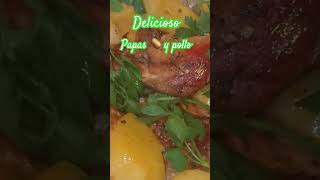 saludable al horno papas 🥔 y caderas de pollo al Natural delicioso 😋 y super saludable [upl. by Adyela]