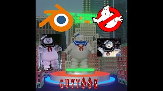 BLENDER Ghostbusters Stay Puft Marshmallow Man Bibendum Chamallow [upl. by Hadeis]