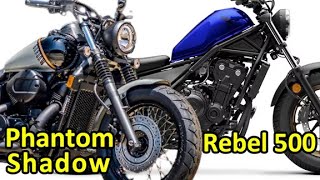 2023 Honda Rebel 500 vs 2024 Honda Shadow Phantom  Difference Between 2023 Rebel 500 amp 2024 Phantom [upl. by Porter]