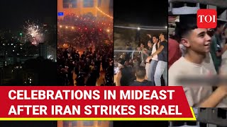 Palestinians Iraqis Dance To Celebrate Israel Attack Celebrations In Gaza Lebanon Jordan Iran [upl. by Sirah520]