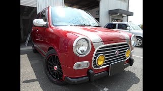 ダイハツ L700S ミラジーノ・レッドカスタム MINI風ストライプ ローダウン 中期型 DAIHATSU MIRA GINO Red Custom [upl. by Raymonds]