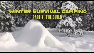 Survival Shelter Camping in Snow How to Build a Winter Bushcraft Snow ShelterQuinzee [upl. by Imim]