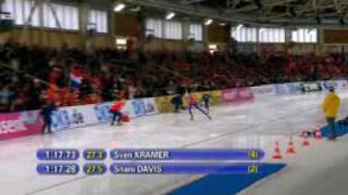 Shani Davis vs Sven Kramer 1500 2008 WAR Berlin [upl. by Hamirak]