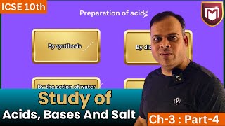 Chapter 3 Study of Acids Bases And Salt Part4  Board Exam  Manish Chouhan ICSE chemistry [upl. by Yblek]