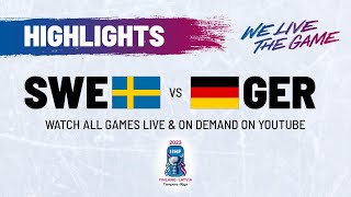 Highlights  Sweden vs Germany  2023 IIHFWorlds [upl. by Iolanthe952]