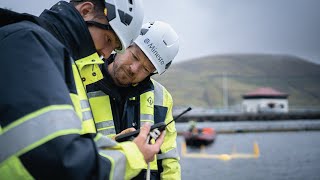 Successful launch of first Dragon Class tidal powerplant in Vestmanna Faroe Islands [upl. by Ahsenauj]