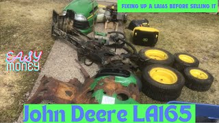 100 LA165 John Deere Lawn Tractor restoration fixing flip and sold for  Easy Money [upl. by Elfie]