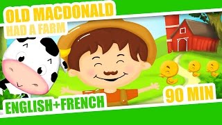 Old Mac Donald had a Farm  French Nursery Rhyme  90min of kids songs [upl. by Abixah671]