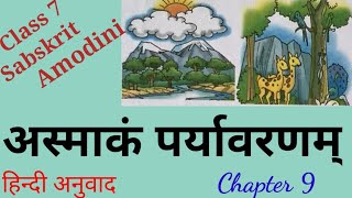 class 7 sanskrit amodini chapter 9 amodini sanskrit book class 7 chapter 9 हिंदी अनुवाद [upl. by Demmer]