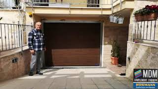 Portone porta garage montaggio sezionale Hormann Renomatic colore dark oak [upl. by Bail361]