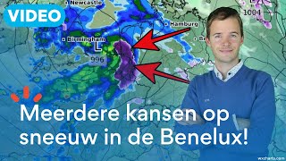 Interessante weerkaarten met toenemende sneeuwkansen [upl. by Manon]