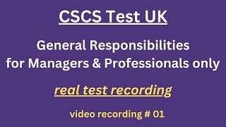 CSCS Test UK 2024CSCS Card UK  CSCS Test for Managers amp Professionals 1 general responsibility [upl. by Stephens]