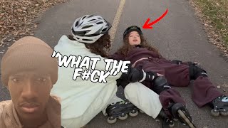 Reacting To The Kalogeras Sisters Go ROLLERBLADING😭 [upl. by Rudin]