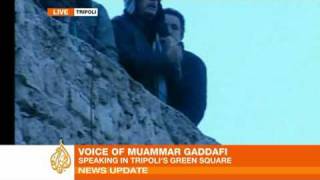 Gaddafi addresses Tripoli crowd [upl. by Cully]