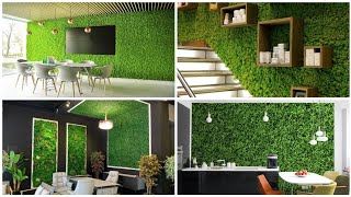 Green Artificial Wall decor ideasgreen grass wall decoration ideasgrass design ideas for wall [upl. by Aelahs]