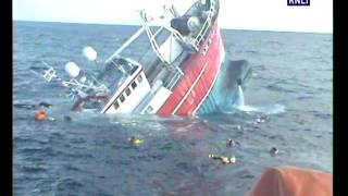 Lerwick Lifeboat Rescue Fishermen From Sinking Trawler Near Shetland Islands [upl. by Esyli]