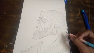 Chatrapati Shiva ji Marathe Drawing Outline tutorial video ArtistPranav69k shivajimaharaj [upl. by Ativet]