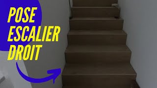 Pose carrelage escalier droit [upl. by Eerej]