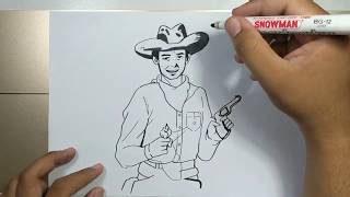 How to draw COWBOY step by step [upl. by Isus]