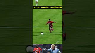 Jay Jay Okocha dribbles Oliver Kahn football Okocha oliverkahn shortsvideo shorts [upl. by Schonfield]