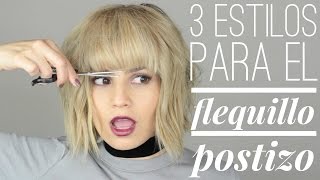 3 Peinados fáciles para cabello corto con flequillo  How to use clipon bangs  Maiah Ocando [upl. by Llerreg]