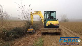 FEMAC TE80REV TRINCIA FORESTALE ESCAV 5 TON  FORESTRY MULCHER EXCAVATOR  MULCHER FÜR BAGGER [upl. by Ahsim]