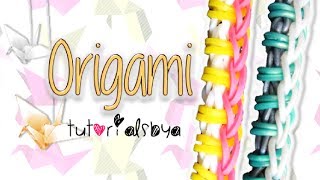 NEW EASY Origami Rainbow Loom Bracelet Tutorial  How To [upl. by Nodearb]