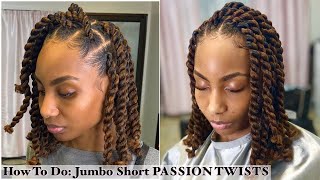 How To Do JUMBO Short PASSION TWISTS  Voice Over ✨ [upl. by Naloc]