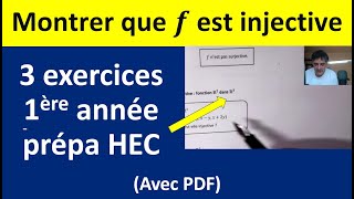 Montrer que f est injective  3 exercices de prépa HEC avant lalgèbre linéaire [upl. by Renaud]